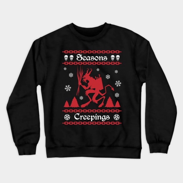 Krampus Ugly Sweater Seasons Creepings Crewneck Sweatshirt by PUFFYP